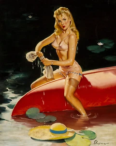 Gil Elvgren Pin-Up "We Had a Little Falling Out" 8"x10" Art Print 8x10 - Picture 1 of 3