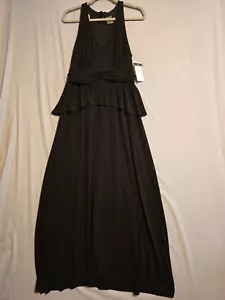 New Gabby Skye Tank Dress Womens 12 Petite Black Sleeveless Maxi NWT MSRP $88 - Picture 1 of 12