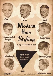 TARGA VINTAGE "1950 HAIR CUTS BARBER SHOP" Pubblicità, ADVERTISING, POSTER,PLATE - Picture 1 of 1