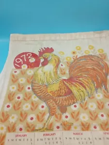 Vintage 1972 Linen Tea Towel Calendar - Picture 1 of 6