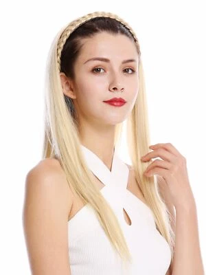 WIG ME UP Half Wig Hair Piece Noble Braided Headband Smooth Very Long 70 CM Light Blonde