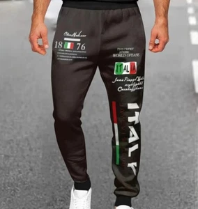 Letter Print Drawstring Sweatpants Loose Fit Pants Men's Casual Joggers For Men - Picture 1 of 4