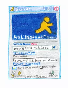 New MSYiii 2025 AOL Instant Messenger Drawing Old School Internet - Picture 1 of 1