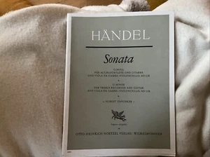 Händel Sonata G-moll Alt-Blockflöte u. Gitarre und Violincello Noetzel Verlag - Bild 1 von 2