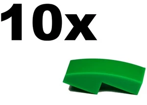 NEW LEGO - SLOPES - Curved - Green 1 x 2 - x 10 - 2x1 slope - Picture 1 of 1