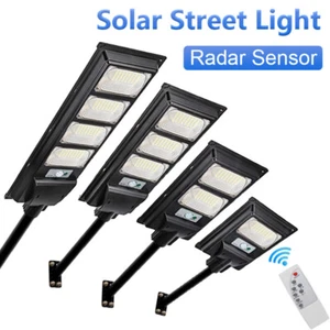 Solar Power LED Solar Street light Waterproof IP65 Radar Sensor Remote+Pole Yard - Picture 1 of 20