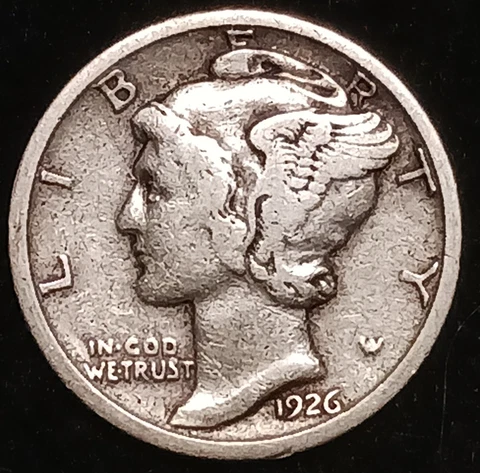 1926-S San Francisco Mercury Silver Dime/Ten 10 Cents-Scarce Date!~VF DETAILS Cover