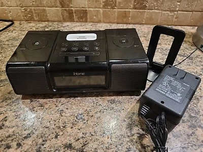 Apple iHome iH9 Speaker System Dock for iPod-Alarm Clock FM/AM Radio TESTED - Image 1 of 4