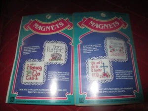 Vintage TO DO LISTE & RELIGIÖSE MAGNETE gezählte Kreuzstich-SETS - 1990er - Bild 1 von 2