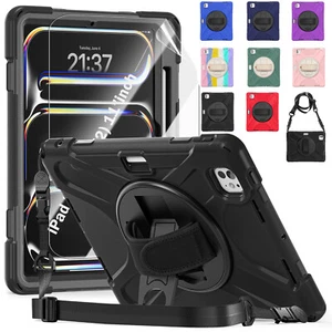 For iPad Pro 11/Air 13 2024 Heavy Duty Shoulder Strap Soft HD Screen Film Case - Picture 1 of 100