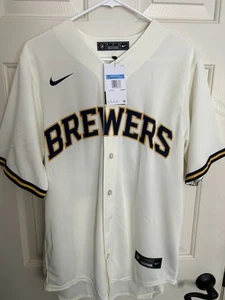 Milwaukee Brewers Christian Yelich Nike Men's Cream Official MLB Limited Jersey - Picture 1 of 10