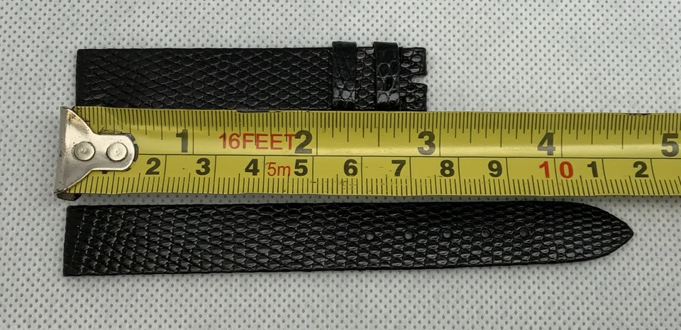 Correa de reloj Piaget 14 mm vestido delgado negro hecho en Suiza OEM AUTÉNTICO (1B) Foto 1 de 4