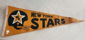 WFL NEW YORK STARS VINTAGE DEFUNCT CIRCA 1970'S 2 BAR HELMET TEAM LOGO WIMPEL - Bild 1 von 6