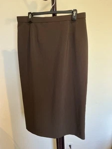 NEW Women’s LIZ BAKER Brown Straight &pencil Midi Skirt Size 14 - Picture 1 of 10