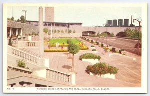 Rainbow Bridge Entrance and Plaza Niagara Falls Canada Postcard - Picture 1 of 2