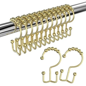 Shower Curtain Hooks Rings, Rust Proof Stainless Steel Shower Curtain Hooks D... - Picture 1 of 6