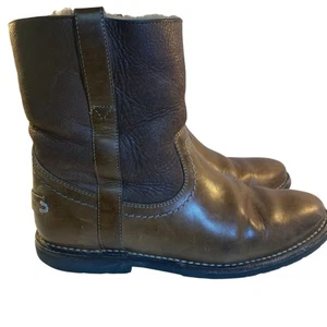Frye Celia Short Size 9 B Brown Leather Shearling Lined Boot Chelsea Pull On - Picture 1 of 18
