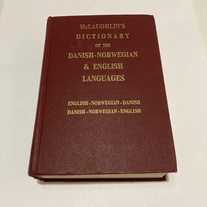 Vintage Mclaughlins Dictionary of the Danish Norwegian & English Languages - Foto 1 di 9