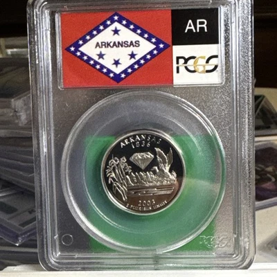 2003 S 25C Silver Arkansas Quarter PCGS PR69DCAM - Image 1 of 3