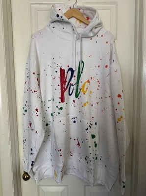 Polo Ralph Lauren Big & Tall Men’s 4XB Paint Splatter Hoodie Sweatshirt $168 NEW - Image 1 of 4
