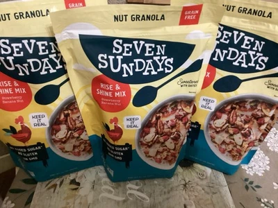 (3) Seven Sundays Nut Granola Cereal Rise & Shine Fresa Plátano Nuez 20oz Foto 1 de 4