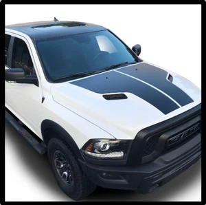 Hood Stripe Auto Vinyl Graphic Decal Sticker Custom For Dodge Ram 1500 2009-2018 - Picture 1 of 2