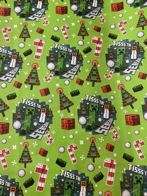 MINECRAFT MINE CRAFT Christmas Wrapping Paper 25 Sq Ft - Image 1 of 4