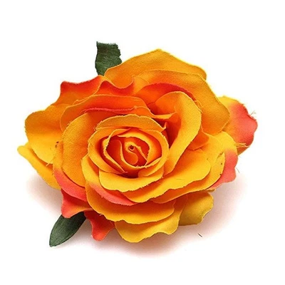 Orange Rose Flower Hair Clip Brooch Pin Hair Accessories for Women Wedding - Image 1 of 3