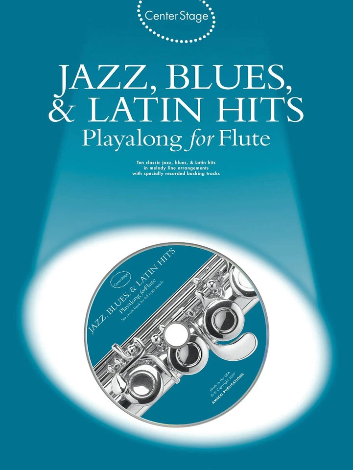 Jazz Blues Éxitos Latinos Play-Along Flauta Solo Partituras 10 Canciones Libro CD Foto 1 de 1