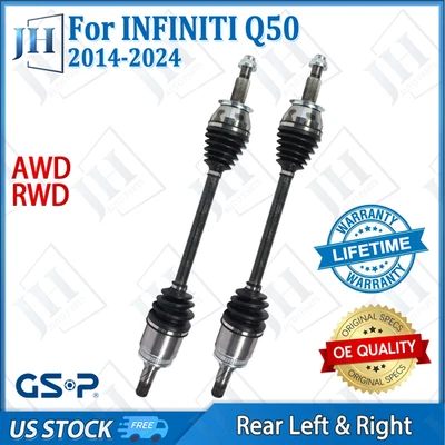 Juego de ejes de eje CV izquierdo derecho OE para Infiniti Q50 Q60 2014-2024 tracción trasera AWD Foto 1 de 4