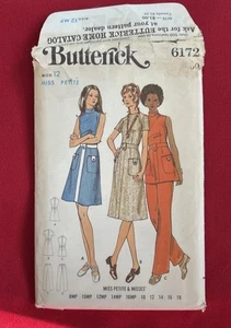 De Colección Butterick 6172 Vestido Top Pantalones Patrón Miss Talla 12 Petite-able - Imagen 1 de 8
