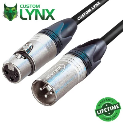 CUSTOM-LYNX Custom Lynx Neutrik DMX Beleuchtungskabel. 3 Pin XLR auf XLR Blei. Pro DMX512 Bühne