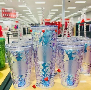 Starbucks Clear Unicorn Prism Cup Holiday White Jeweled Tumbler Venti Grande Key - Picture 1 of 9