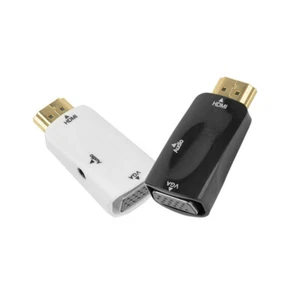 1080P HDMI-Compatible To VGA Cable Converter Adapter 3.5mm Jack Audio HD For PC - Zdjęcie 1 z 14