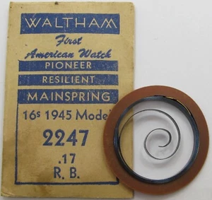 Neue alte Waltham 16er Modell 1945 2247 blau Mainspring 0,17 "T-End" 1 Stück - Bild 1 von 4