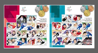 Medalists Pyeongchang Winter Olympic 2018, Corea del Sur 2 MNH hoja completa Foto 1 de 4