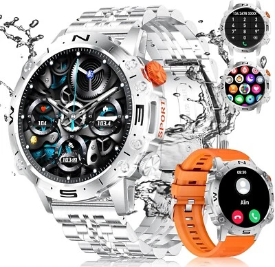 Smartwatch Herren Telefonfunktion Armbanduhr Watch für Samsung iPhone Huawei Tab - Bild 1 von 4
