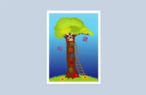 Cartel colorido con impresión de arte de dibujos animados impresiones divertidas niños niños arte de pared identificación art072 - Imagen 1 de 6