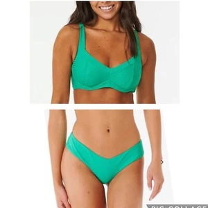 NUEVO Rip Curl Para Mujer Premium Surf E Bralette y Skimpy Hipster Set Talla Grande - Imagen 1 de 6