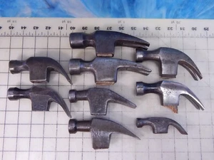 Vintage Claw Hammer Head 9 pc. Lot. Straight curved milled Stanley , 4 to 22oz. - Picture 1 of 24