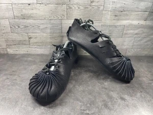 Medieval Handmade Sandals Women 11 M Shoes Black Leather Strappy Gladiator Flats - Picture 1 of 20
