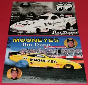 2 DIFFERENT VINTAGE "JIM DUNN" MOONEYES NITRO FUNNY CAR DRAG RACING HANDOUTS!!! - Picture 1 of 5