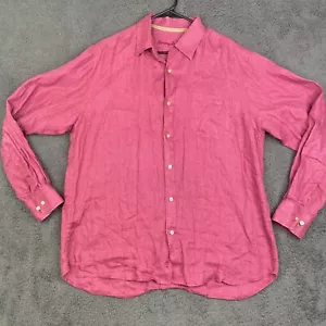 Tommy Bahama Leinenhemd Herren Large Struktur Knopfleiste Langarm Resort Travel - Bild 1 von 10