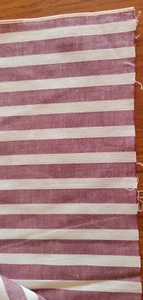 Vintage 1960s 1970s brown Off white stripe Fabric soft light weight. 7 pieces - Picture 1 of 5