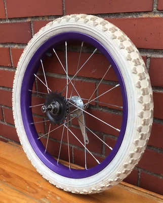 16" Bicycle Rear Purple Wheel Coaster Brake and 1.95" Tire Kids Bike #G32 - Image 1 of 3