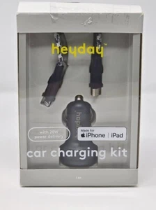 Heyday Car Charging Kit USB A - iPhone 20W Black Hey Day Charger - Photo 1 sur 1
