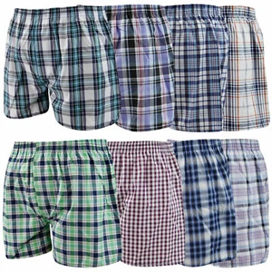 6 12 Homme Tissé Carreaux Short Boxer Coton Riche Slip Slips S-5XL - Bild 1 von 1