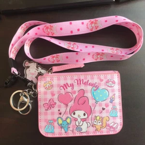 Lindo portatarjetas de identificación My Melody Mouse para niñas monedero cordón correa para el cuello - Imagen 1 de 7
