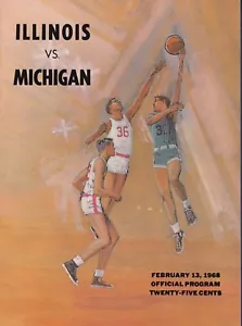University of Illinois vs Michigan Wolverines 1968 College Basketball program - Picture 1 of 5