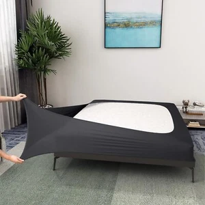Box Spring Cover Twin Size - Jersey Knit & Stretchy Twin/Twin XL, Dark Gray  - Picture 1 of 6